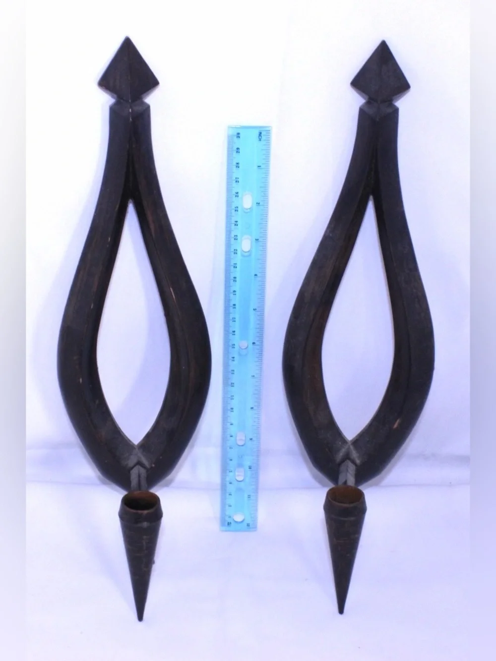 Vintage Syroco Mid-Century Modern Teardrop Wall Sconces